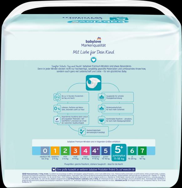 Image du produit dm babylove Premium-Windeln (Taille 5+, Pack, 34 pièce(s))