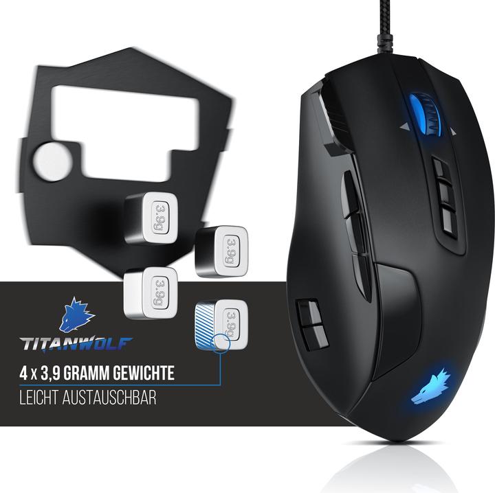 Produktbild Titanwolf Gaming Bundle Mechanische Tastatur, Maus & Mauspad (CH, Kabelgebunden)