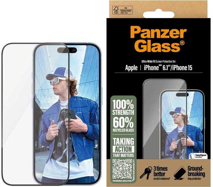 Image du produit PanzerGlass Ultra-Wide Fit (1 pièce(s), Apple iPhone 16, Apple iPhone 15)