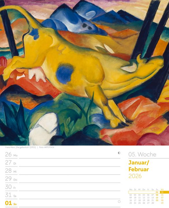 Produktbild Kunstwelt - Impressionismus und Klassische Moderne - Wochenplaner Kalender 2026 (25 x 33 cm, Harter Einband, Deutsch)