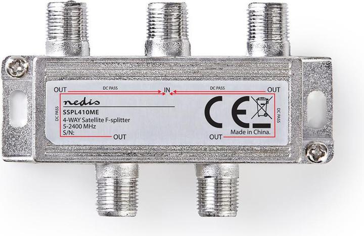 Immagine prodotto Nedis Splitter satellitare | 5 - 2400 MHz | 11,5 dB | Numero di ingressi: 1 | Numero di uscite: 4 | I (CAT8.1)