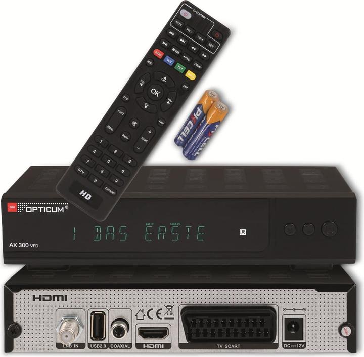 Immagine prodotto Opticum 30052-1 - Ricevitore, SAT, DVB-S2, HDTV, FTA (DVB-S2)