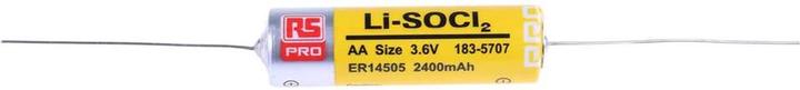 Image du produit Rs Pro Pile AA, lithium chlorure de thionyle, 3.6V / 2.4Ah, avec cosse à souder (1 pcs, AA, 2400 mAh)