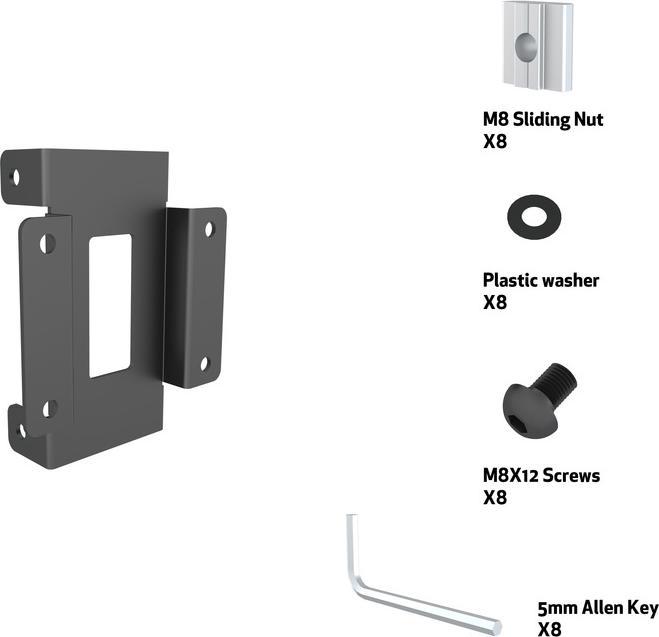 Image du produit Multibrackets Plaque de connexion, métal, pour série Pro, noir