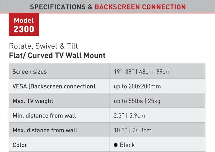 Nutritional values and ingredients Barkan Wall mount WH 2300, 19"-39" (Wall, 27", 10 kg)