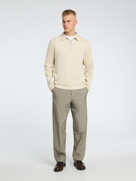 Produktbild Selected Homme Geripptes Half-Zip Langarm-Poloshirt (S)