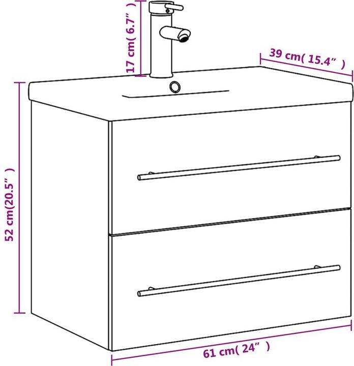 Image du produit VidaXL Meuble sous-vasque avec vasque encastrée