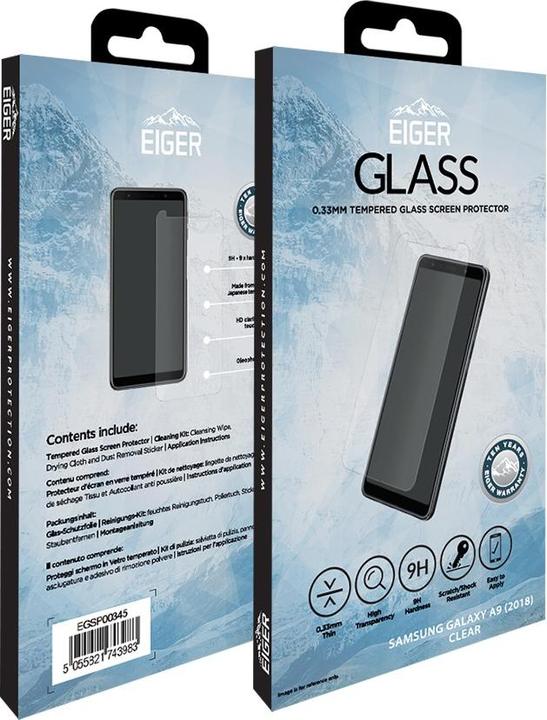 Actual product image Eiger Mountain Glass Clear (1 Piece, Samsung Galaxy A9)