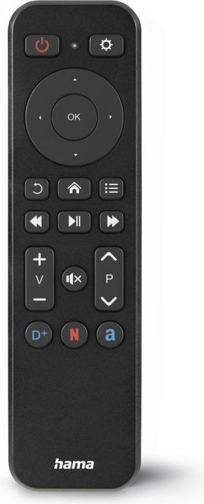 Hama Remote control, f. TV + button Netflix, Prime Video, Disney+, programmable (Universal remote control, Infrared)