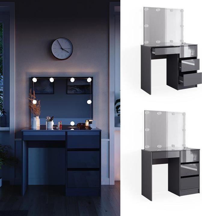 Actual product image Vicco Sherry with stool and lighting (90 x 75 x 40 cm)
