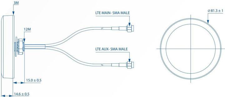 Produktbild Teltonika Antenne - Mobiltelefon - 2,5 dBi (Main) (3G, GSM)