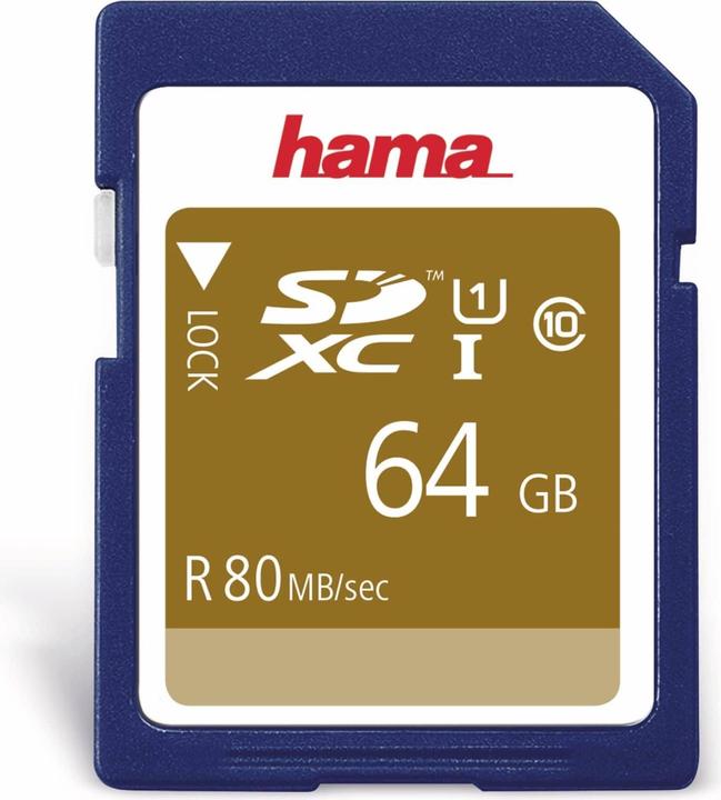 Produktbild Hama SDHC 64GB Class 10 UHS-I (64 GB, SDXC, U1, UHS-I)