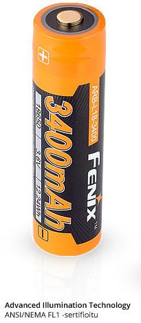 Fenix ARB-L18-3400 household battery Rechargeable battery 18650, CR123A Lithium-Ion (Li-Ion)