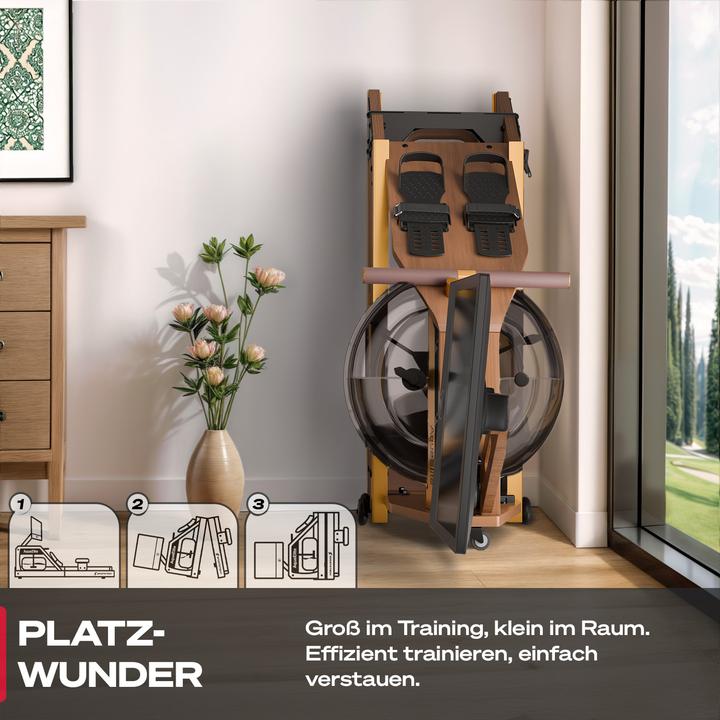 Produktbild (Set-A) Sportstech Rudergerät AquaElite Walnut