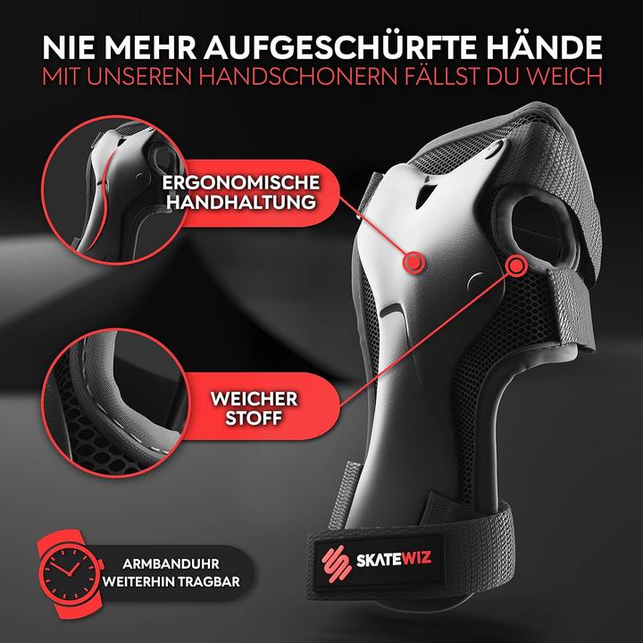Immagine prodotto Skatewiz 6-teiliges Protektoren-Set (M, L, Ginocchiera, Protezioni per i polsi, Protettori gomito, 6 pezzi)
