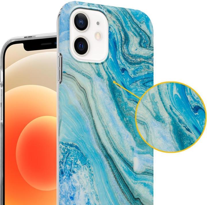 Actual product image Cadorabo IMD TPU Colorful Marble Cover (Realme 12 Pro+, Apple iPhone 12)