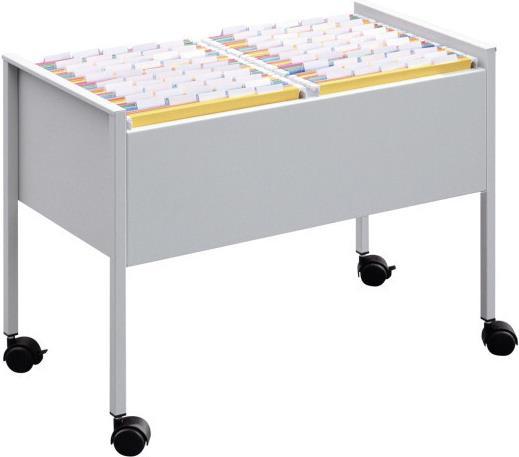 Produktbild Durable Hängemappenwagen "Economy 100 DUO", silber metallic zweireihig, Mappenboy aus epoxidharzbeschichtete (76 x 42.5 x 59.5 cm)