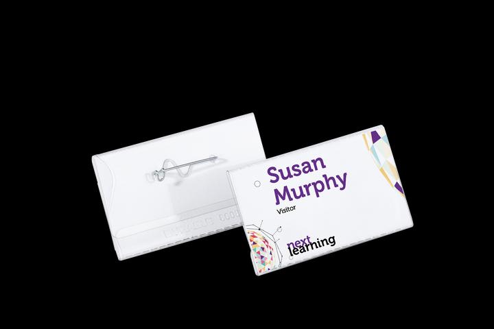Actual product image Durable Hard foil name tags with shaft pin