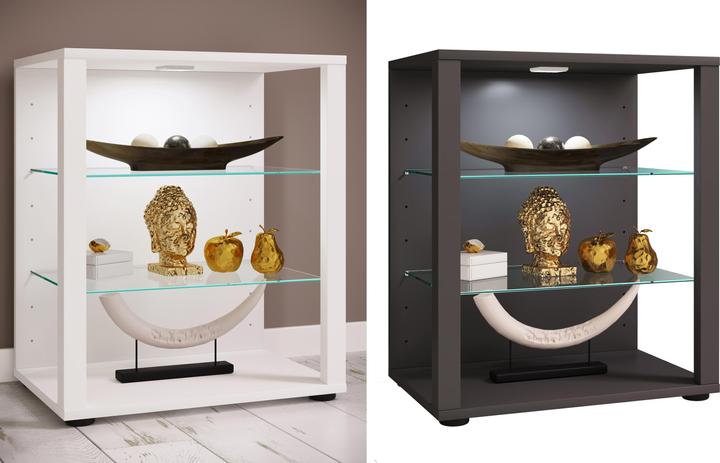 Actual product image VCM Wooden Glass Display Case Collecting Showcase Glass Display Case Floor Standing Showcase Glasol S (52 x 35 x 60 cm)