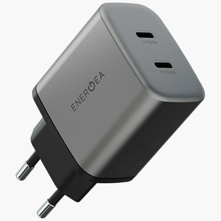 Actual product image Energea Wall Charger Ampcharge GaN45 2xUSB-C PD/PPS/QC3.0 45W grey (45 W)