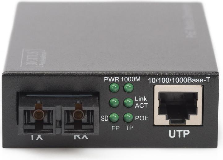 Actual product image Digitus PoE Media Converter Multimode 10/100/1000Base-T to 1000Base-SX Incl. power supply 30W SC connector (Media converter)