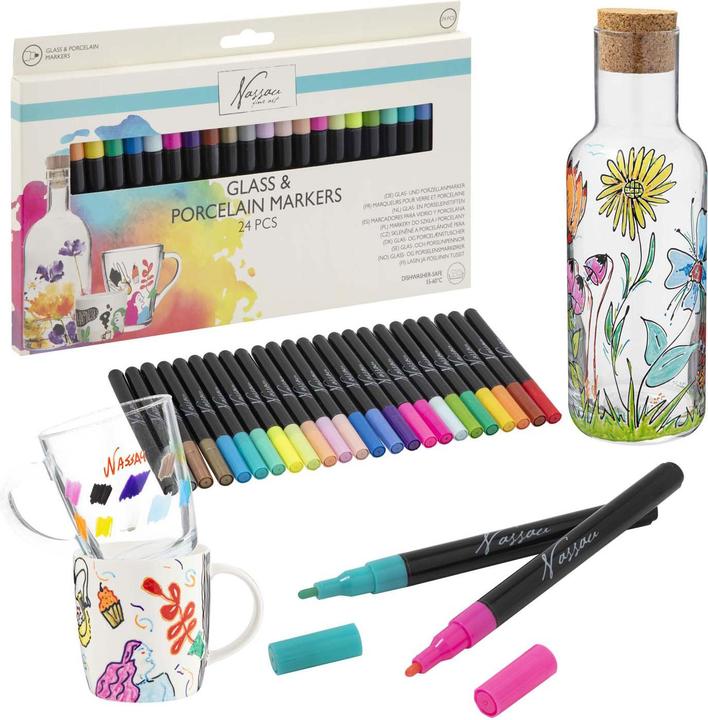 Produktbild Grafix Glas- und Porzellanmarker (Mehrfarbig, 24 x)