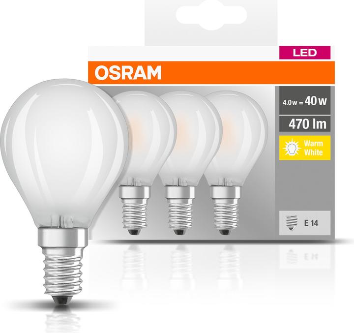 Produktbild Osram Led Base Classic P (E14, 4 W, 470 lm, 3 x, E)