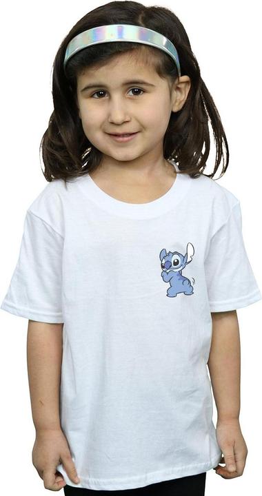 Actual product image Disney Girls Lilo And Stitch Stitch Backside Breast Print Cotton T-Shirt (140, 146)