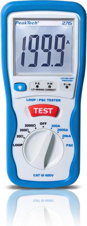 Actual product image Peaktech P 2715 Digital LOOP/PSC loop current meter (CAT III 600V)