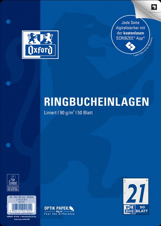Actual product image Oxford Ring binder inserts (A4, Lined)