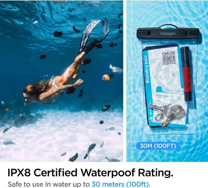 Actual product image Spigen A601 UNIVERSAL WATERPROOF CASE CRYSTAL CLEAR (Universal)