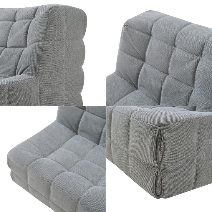 Produktbild En.Casa Bodensessel Koskyvn 75x90x100 cm Textil Grau
