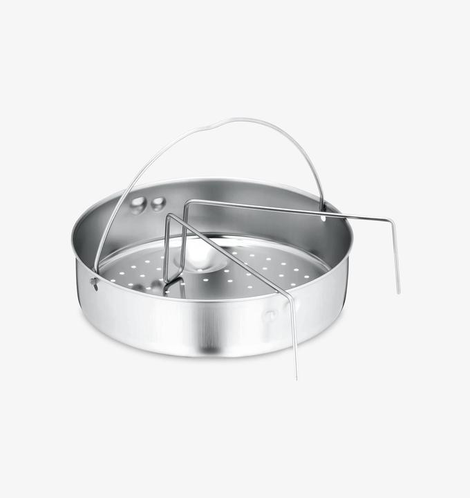 Produktbild WMF Schnellkochtopf 3tlg 4,5+3,0l Dampfkochtopf Perfect Premium Induktion (22 cm, Dampfkochtopf, Edelstahl)