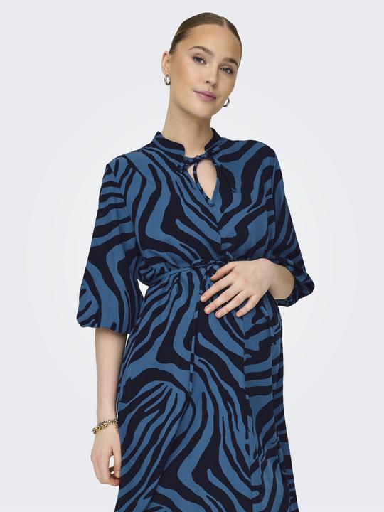 Image du produit Only Maternity Coupe normale Col en V Poignets élastiques Manches ballon Robe courte (M)