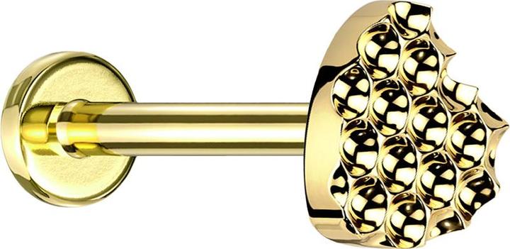Actual product image Star Piercing Micro Labret internal thread gold plated dotted diamond cut heart gold plated (without brass, Titanium G23)