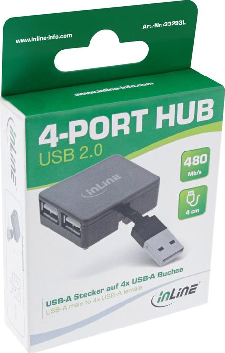 Actual product image InLine USB 2.0 4-Port Hub (USB-A, 4 Ports)