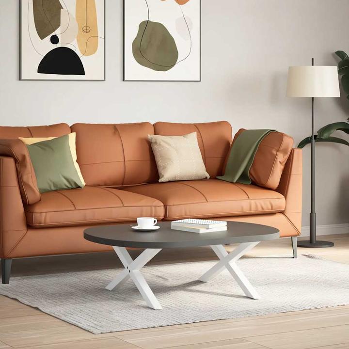 Actual product image VidaXL Coffee table legs X-shape 2 pcs. White 70x(30-31) cm steel table leg