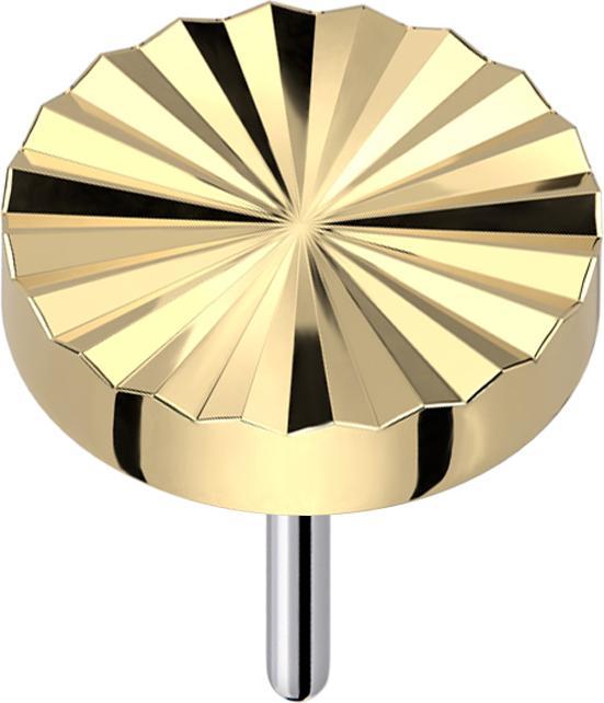 Star Piercing Threadless Diamantschliff Scheibe rund vergoldet (Titan G23, ohne Messing)