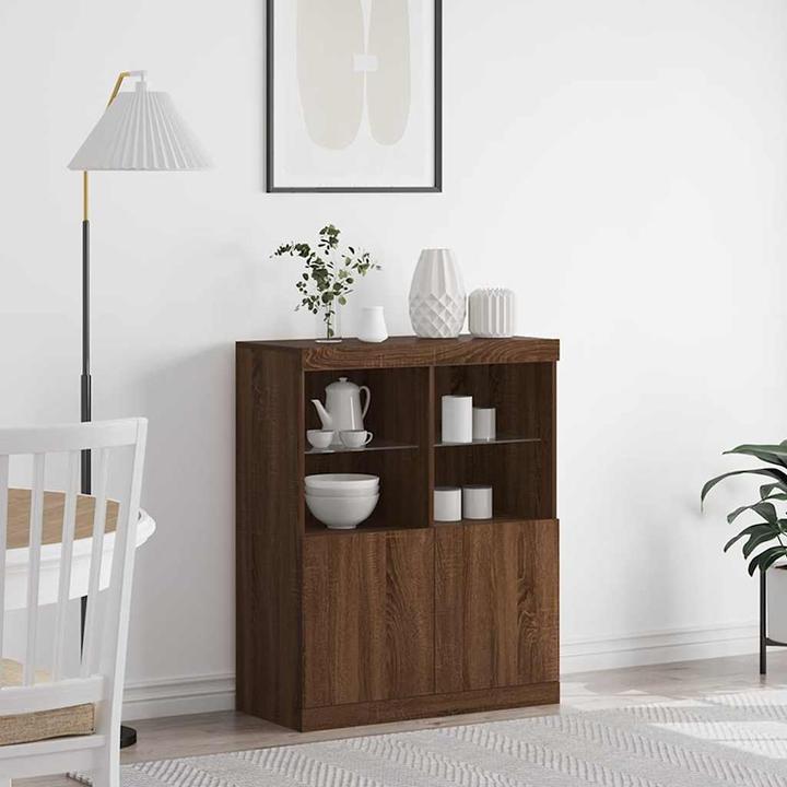 Actual product image VidaXL Brown oak-look sideboard 81x37x100 cm Wood-based cabinet (81 x 37 x 100 cm)