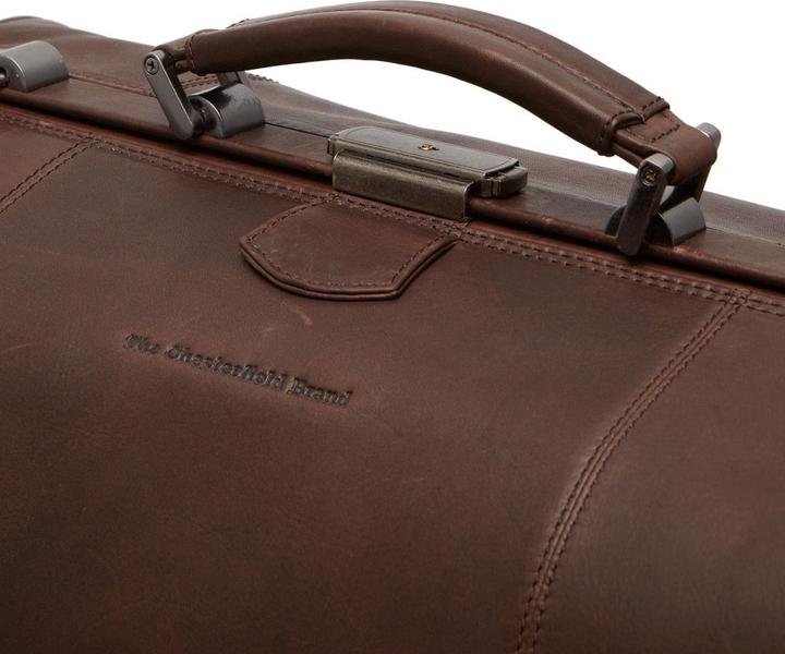 Produktbild The Vegan Cow Chesterfield Brand Leren Weekendtas Bruin Texel (21 l)