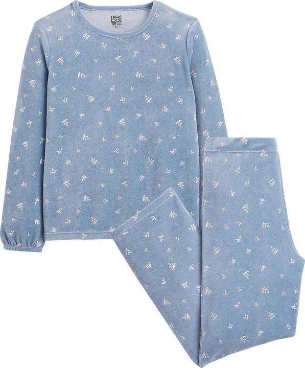 Actual product image La Redoute Collections Velvet pyjamas with leaves and birds (116)