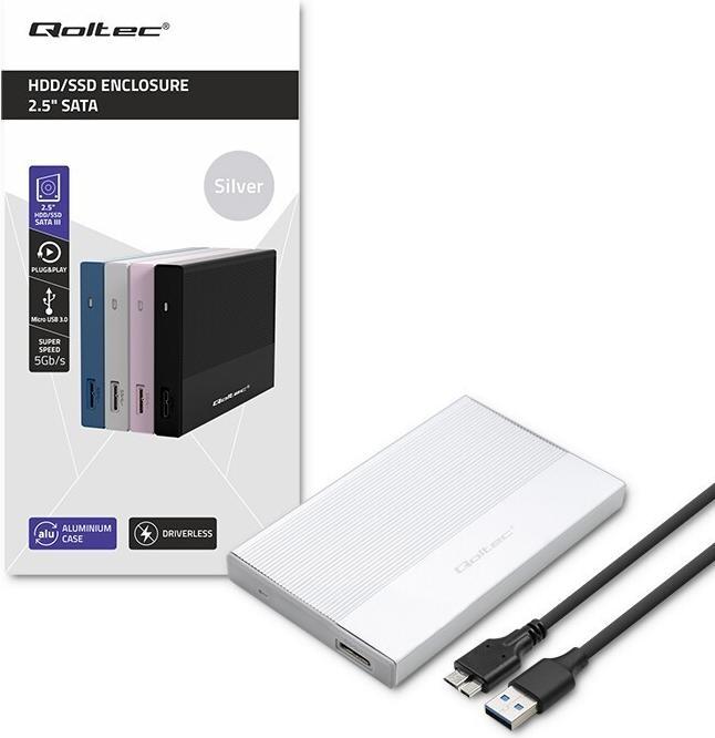 Immagine prodotto Qoltec Custodia per SSD HDD da 2,5 pollici, SATA, USB3.0, 2TB