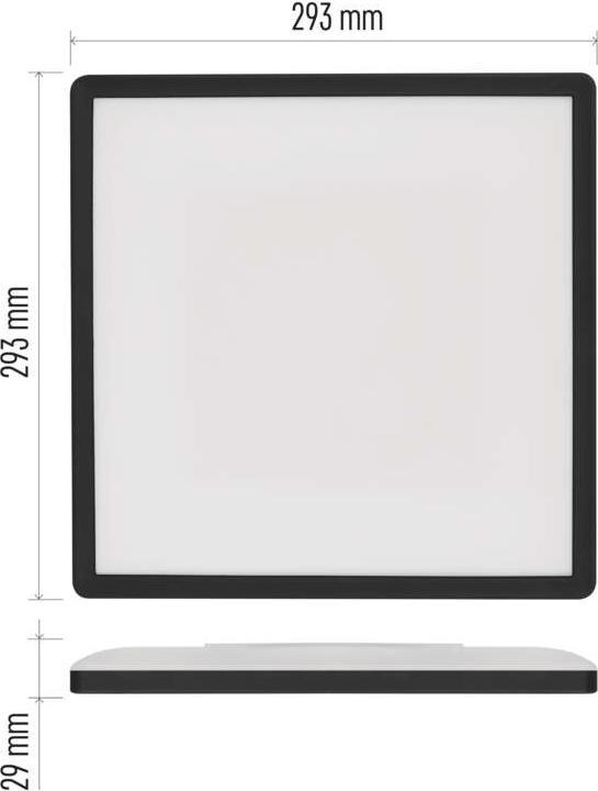 Actual product image Emos LED-Anbauleuchte FLORI quadrat, schwarz, 18W, neutralweiss (1800 lm)