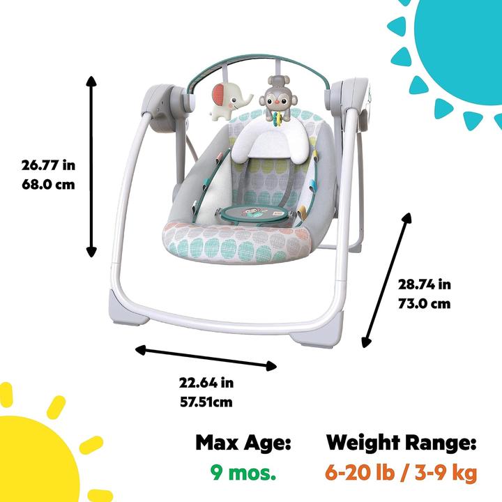 Bright Starts Balançoire portable - éléphant et singe