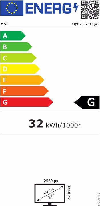 Energie-Label MSI Optix G27CQ4 (2560 x 1440 Pixel, 27")