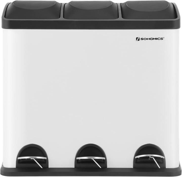 Produktbild Songmics Mülleimer 54 Liter, Weiss-schwarz (54 l)