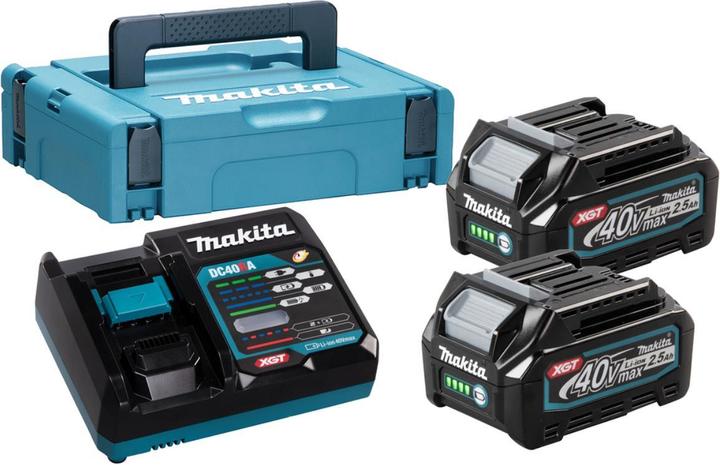 2x battery, Battery charger, Suitcase