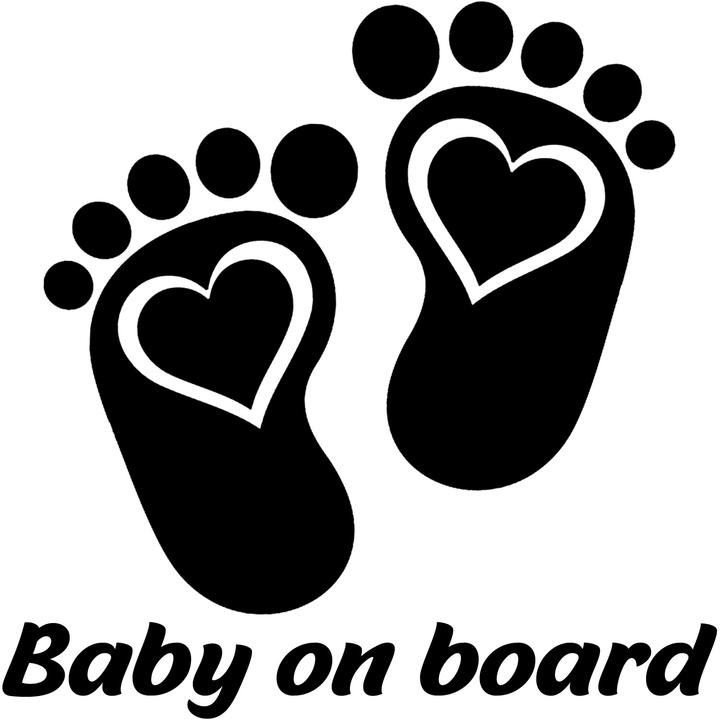 Produktbild Babystar Baby Autoaufkleber Babyfüsse mit Herz - Schwarz