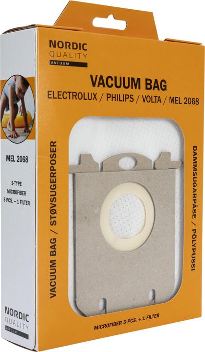 Image du produit Deltaco MEL 2068 Sacs de nettoyage par aspiration, type : S, 5 pcs. + 1 filtre (6 x)