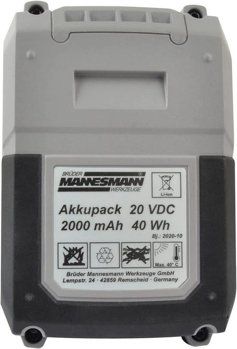 Productafbeelding Mannesmann 20V 2.0AH batterij voor item M49530